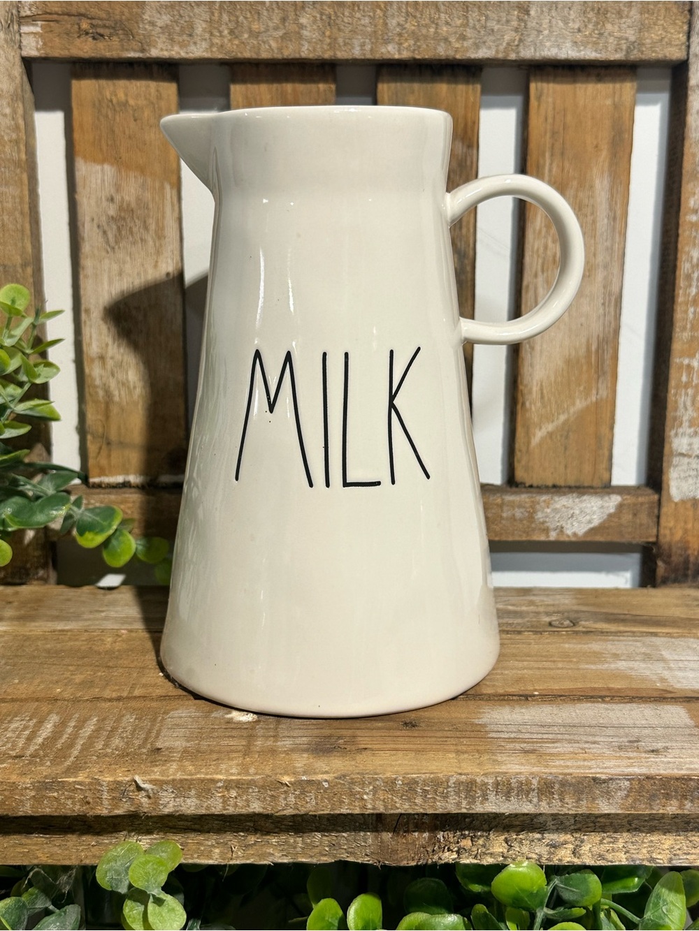 Rae Dunn White "MILK" Ceramic Pitcher